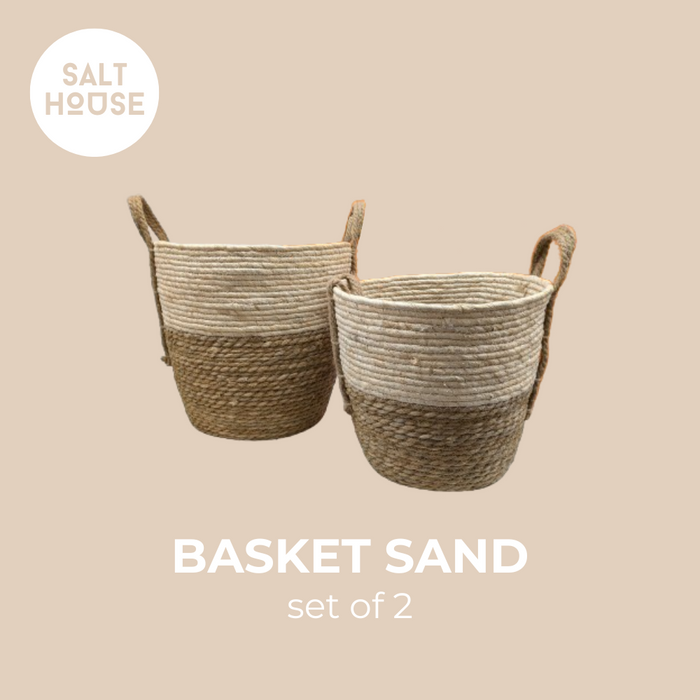 SALT HOUSE® - NatureCraft Cornhusk Baskets (Sand)