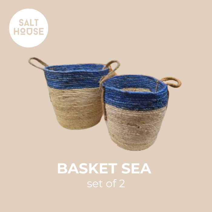 SALT HOUSE® - NatureCraft Cornhusk Baskets (Sea)