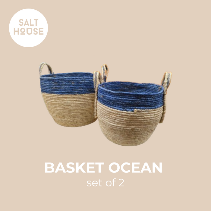 SALT HOUSE® - NatureCraft Cornhusk Baskets (Ocean)
