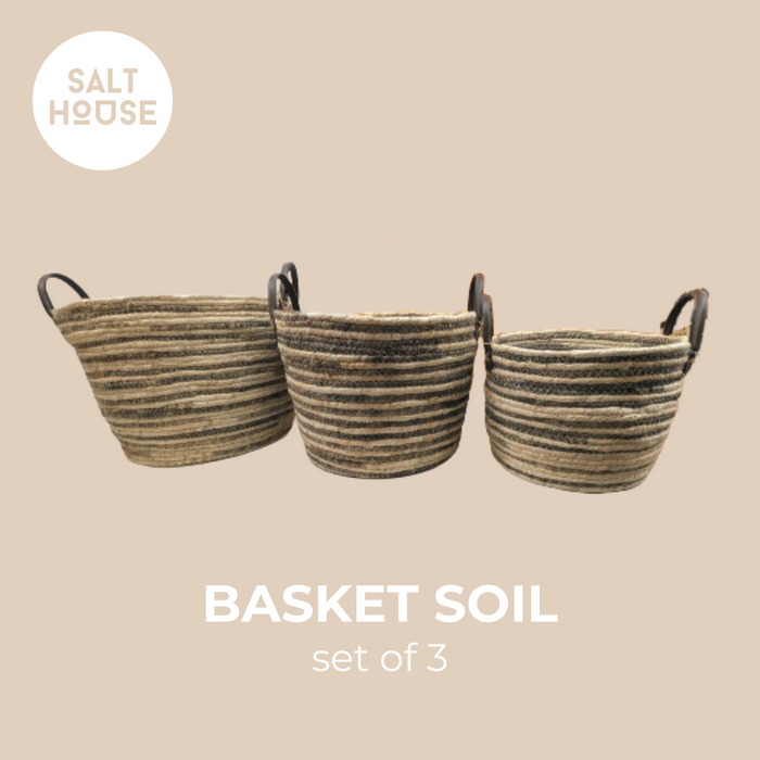 SALT HOUSE® - NatureCraft Cornhusk Baskets (Soil)