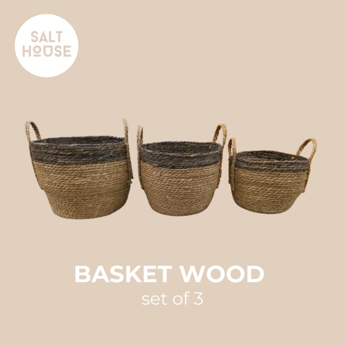 SALT HOUSE® - NatureCraft Cornhusk Baskets (Wood)