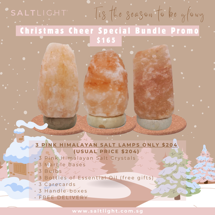 SALTLIGHT® CHRISTMAS BUNDLE PROMO | 3 Pink Himalayan Salt Lamps