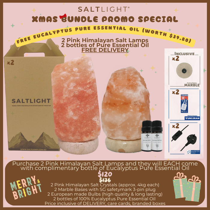 XMAS BUNDLE PROMO - 2 PINK HIMALAYAN SALT LAMPS