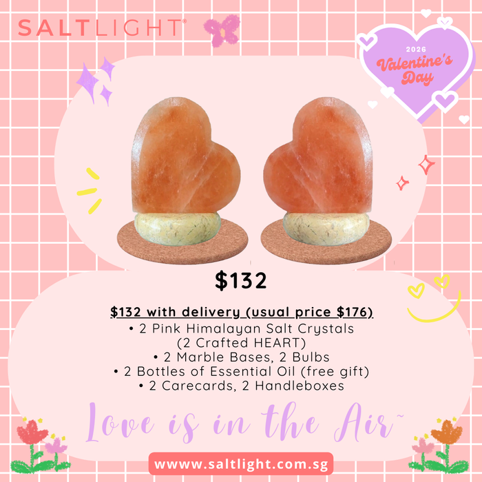 SALTLIGHT® VALENTINE'S DAY BUNDLE PROMO | 2 Pink Himalayan Salt Lamps (2 Heart)