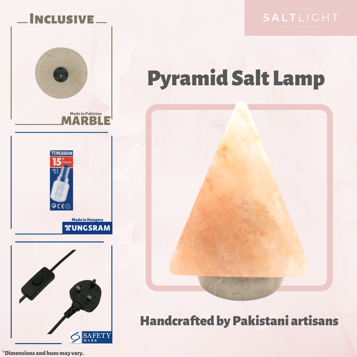 PYRAMID HIMALAYAN SALT LAMP - CRAFTED